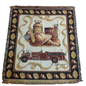 Sharon Pedersen Fire Department Tapestry Blanket Multi Size 52x46 Logo
